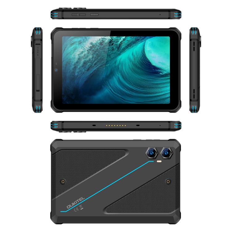 OUKITEL RT3 Plus 4G Network IP68/IP69K Rugged Tablet, 4GB+128GB, 8.0 inch Android 15 MediaTek G81 Octa-Core Support Dual SIM, EU Plug (Blue)