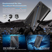 OUKITEL RT3 Plus 4G Network IP68/IP69K Rugged Tablet, 4GB+128GB, 8.0 inch Android 15 MediaTek G81 Octa-Core Support Dual SIM, EU Plug (Black)