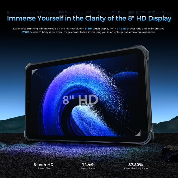 OUKITEL RT3 Plus 4G Network IP68/IP69K Rugged Tablet, 4GB+128GB, 8.0 inch Android 15 MediaTek G81 Octa-Core Support Dual SIM, EU Plug (Blue)