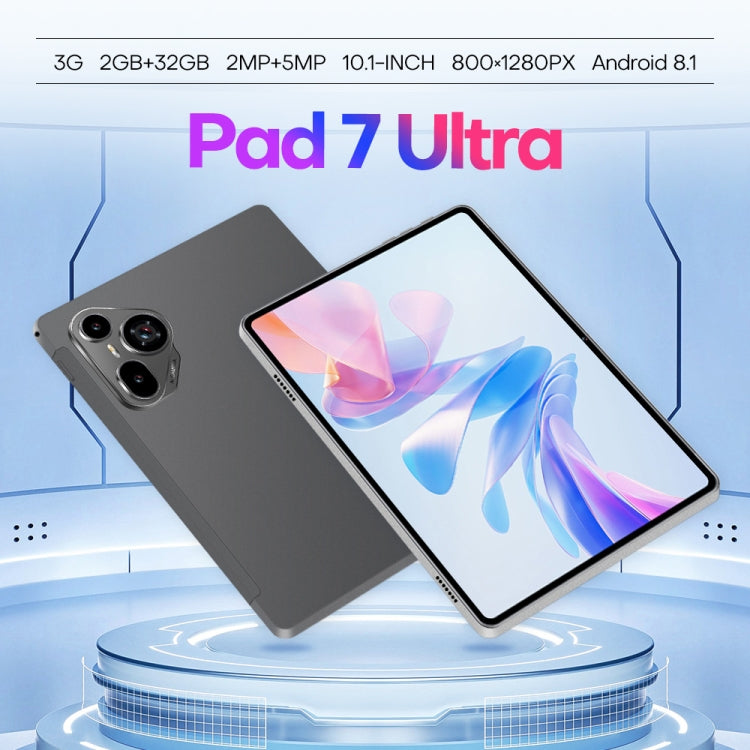 Pad7 Ultra 10.1 inch 3G Phone Call Tablet PC, 2GB+32GB, Android 8.1 MTK6737 Quad Core, EU Plug (Silver)
