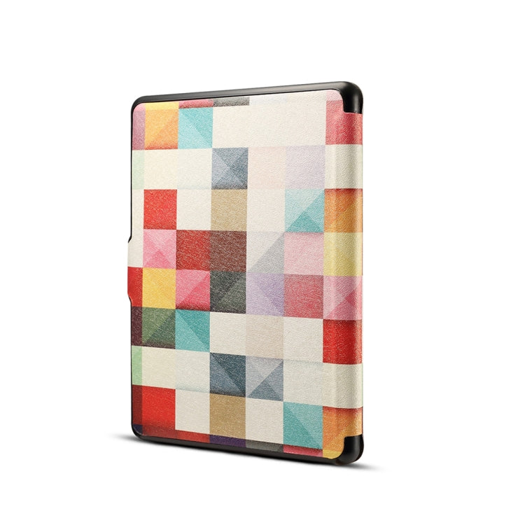 Colors Magic Cube Print Horizontal Flip PU Leather Protective Case for Amazon Kindle Paperwhite 1 & 2 & 3 with Sleep / Wake-up