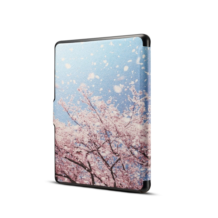 Japanese Cherry Print Horizontal Flip PU Leather Protective Case for Amazon Kindle Paperwhite 1 & 2 & 3 with Sleep / Wake-up