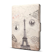 Eiffel Tower Print Horizontal Flip PU Leather Protective Case for Amazon Kindle Paperwhite 1 & 2 & 3 with Sleep / Wake-up