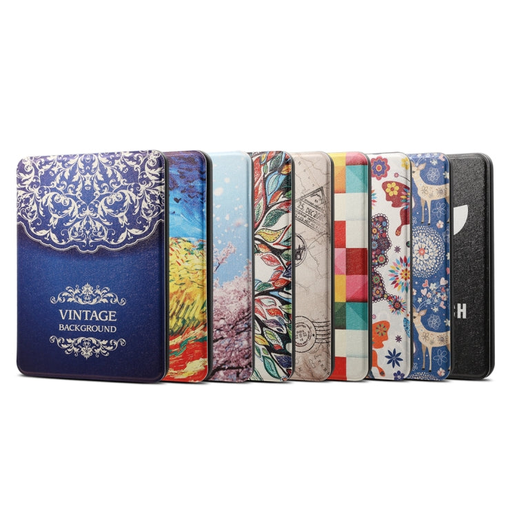 Black Eye Pattern Horizontal Flip PU + TPU Leather Protective Case for Amazon Kindle Paperwhite 4 (2018), with Sleep & Wake-up Function
