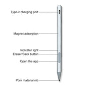 WR19 4096 USB-C/Type-C Pressure-Sensitive Stylus Pen(Silver)