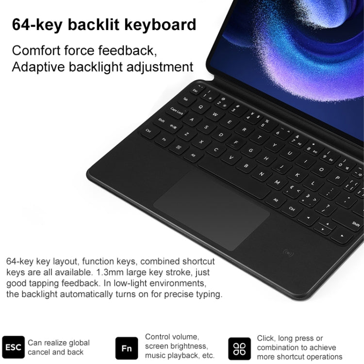 Original For Xiaomi Pad 6 / 6 Pro Intelligent Touch Pad Keyboard (Black)
