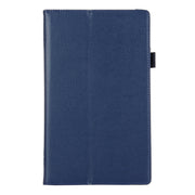 For Amazon Kindle Fire HD8 (2017) Litchi Texture Horizontal Flip Leather Case with Holder(Dark Blue)