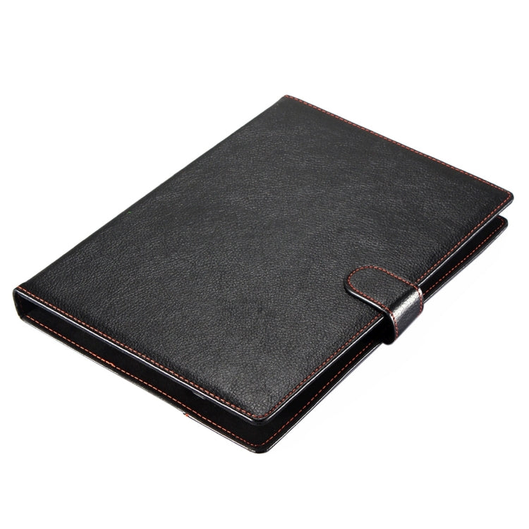 Universal Bluetooth V3.0 Keyboard Detachable Litchi Texture PU Leather Tablet Case with Touchpad for 9.7-10.1 inch Tablet PC(Black)