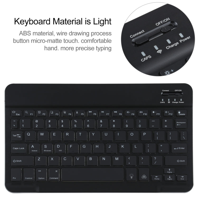 AM10S Detachable Bluetooth Backlight Keyboard Ultrathin Horizontal Flip Leather Tablet Case with Holder for Lenovo M10 Plus 10.3 inch X606F(Black)