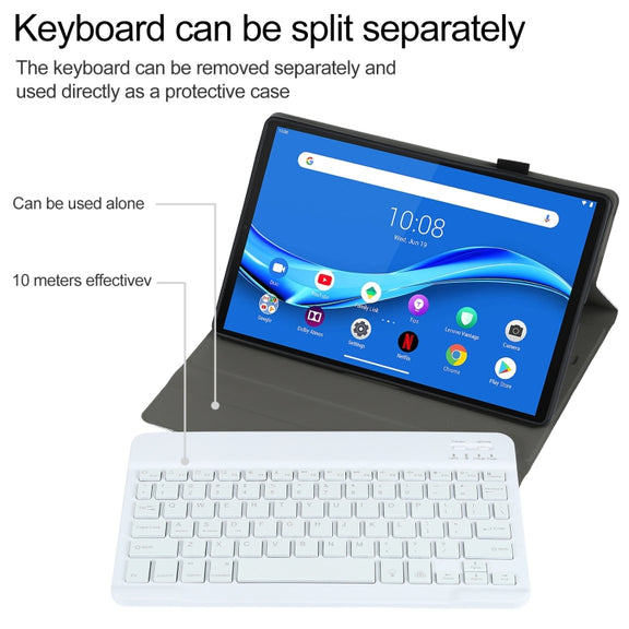 AM10S Detachable Bluetooth Backlight Keyboard Ultrathin Horizontal Flip Leather Tablet Case with Holder for Lenovo M10 Plus 10.3 inch X606F(Rose Gold)