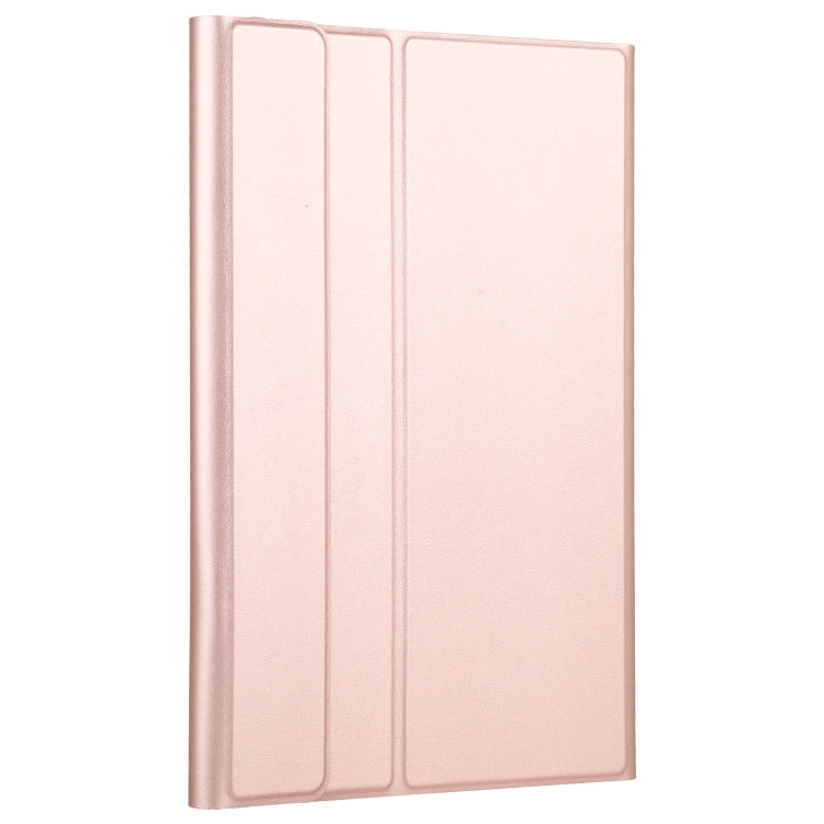 AM10S Detachable Bluetooth Backlight Keyboard Ultrathin Horizontal Flip Leather Tablet Case with Holder for Lenovo M10 Plus 10.3 inch X606F(Rose Gold)
