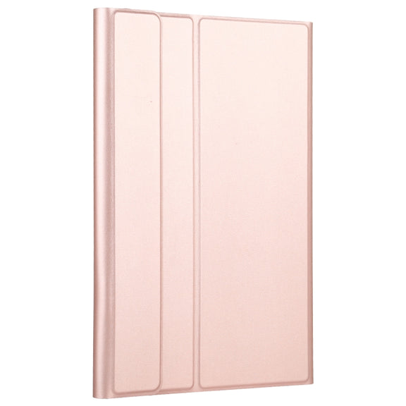 AM10S Detachable Bluetooth Backlight Keyboard Ultrathin Horizontal Flip Leather Tablet Case with Holder for Lenovo M10 Plus 10.3 inch X606F(Rose Gold)