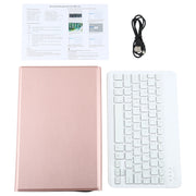 AM10S Detachable Bluetooth Backlight Keyboard Ultrathin Horizontal Flip Leather Tablet Case with Holder for Lenovo M10 Plus 10.3 inch X606F(Rose Gold)