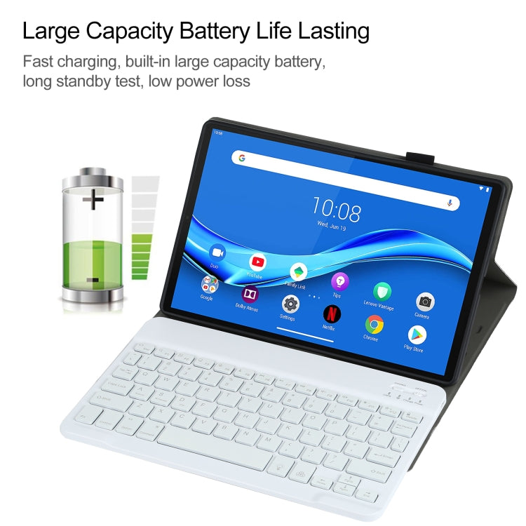 AM10S Detachable Bluetooth Backlight Keyboard Ultrathin Horizontal Flip Leather Tablet Case with Holder for Lenovo M10 Plus 10.3 inch X606F(Rose Gold)