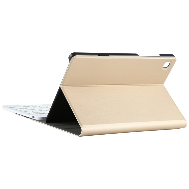 A500S Detachable Bluetooth Backlight Keyboard Ultrathin Horizontal Flip Leather Tablet Case with Holder for Samsung Galaxy Tab A7 10.4 (2020) T500 / T505(Gold)
