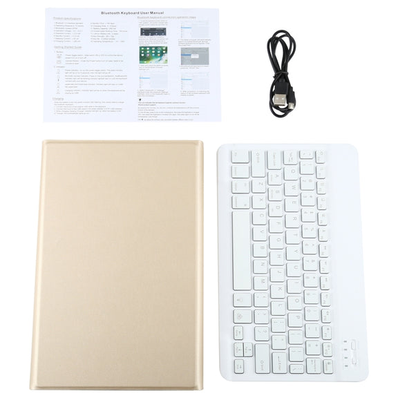 A500S Detachable Bluetooth Backlight Keyboard Ultrathin Horizontal Flip Leather Tablet Case with Holder for Samsung Galaxy Tab A7 10.4 (2020) T500 / T505(Gold)