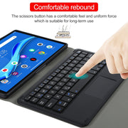 AM10-A Detachable Bluetooth Backlight Keyboard Ultrathin Horizontal Flip Leather Tablet Case with Touchpad & Holder for Lenovo M10 Plus 10.3 inch X606F(Black)