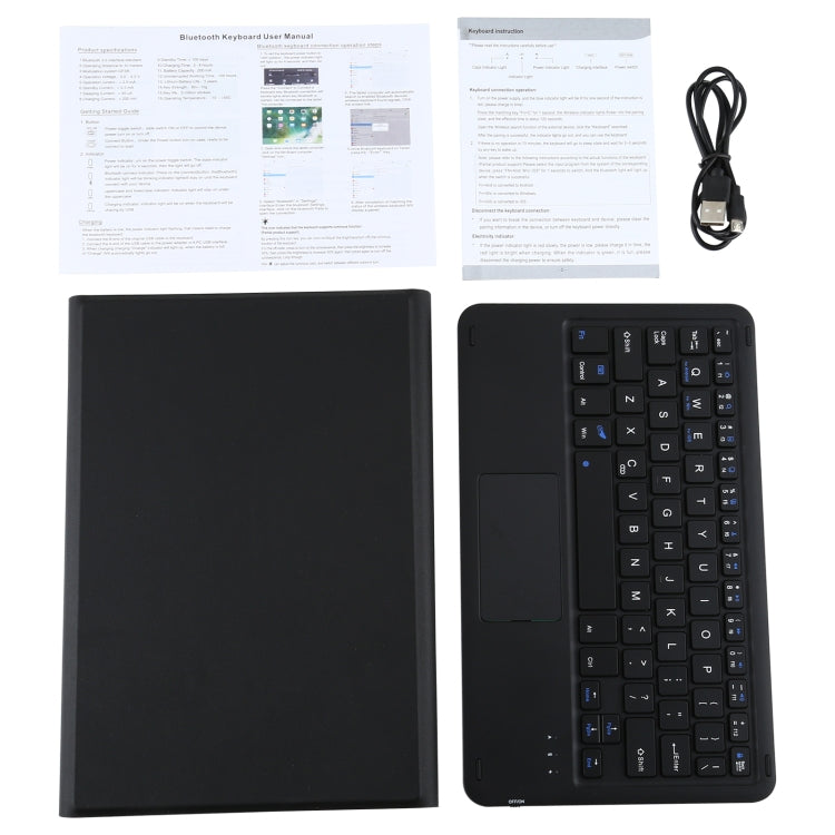 AM10-A Detachable Bluetooth Backlight Keyboard Ultrathin Horizontal Flip Leather Tablet Case with Touchpad & Holder for Lenovo M10 Plus 10.3 inch X606F(Black)