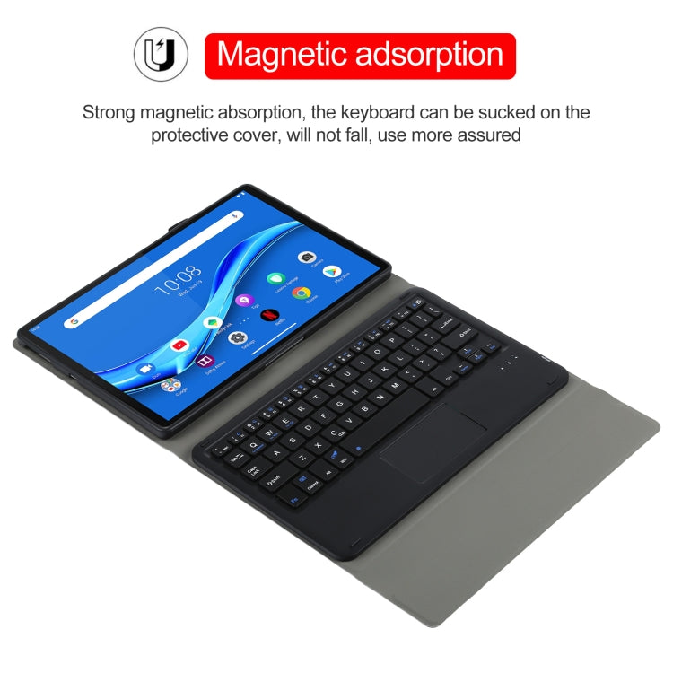 AM10-A Detachable Bluetooth Backlight Keyboard Ultrathin Horizontal Flip Leather Tablet Case with Touchpad & Holder for Lenovo M10 Plus 10.3 inch X606F(Black)