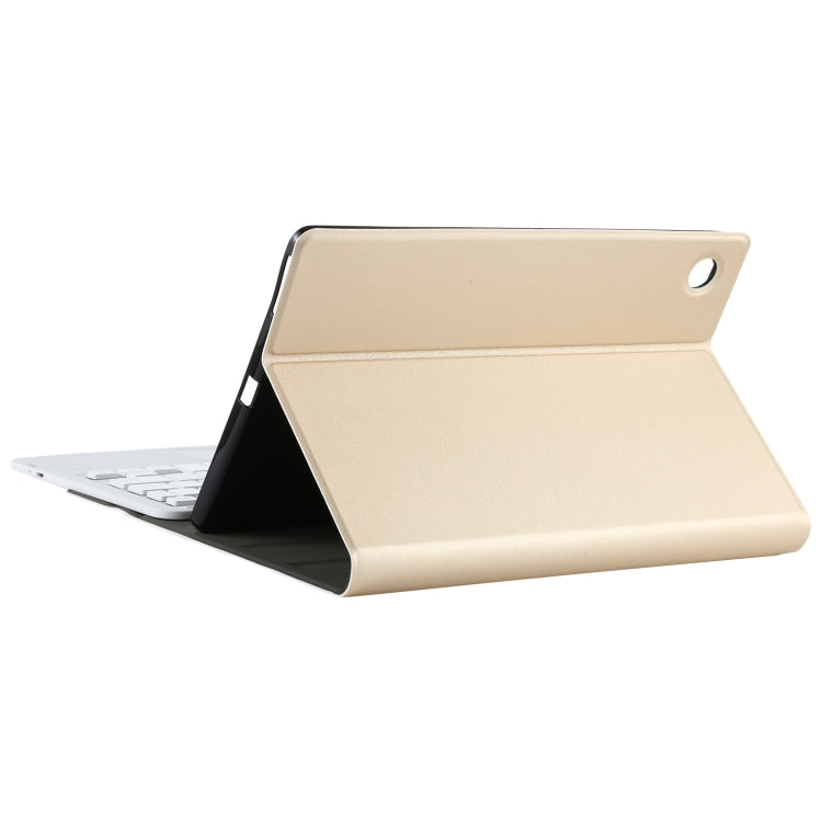 AM10-A Detachable Bluetooth Backlight Keyboard Ultrathin Horizontal Flip Leather Tablet Case with Touchpad & Holder for Lenovo M10 Plus 10.3 inch X606F(Gold)