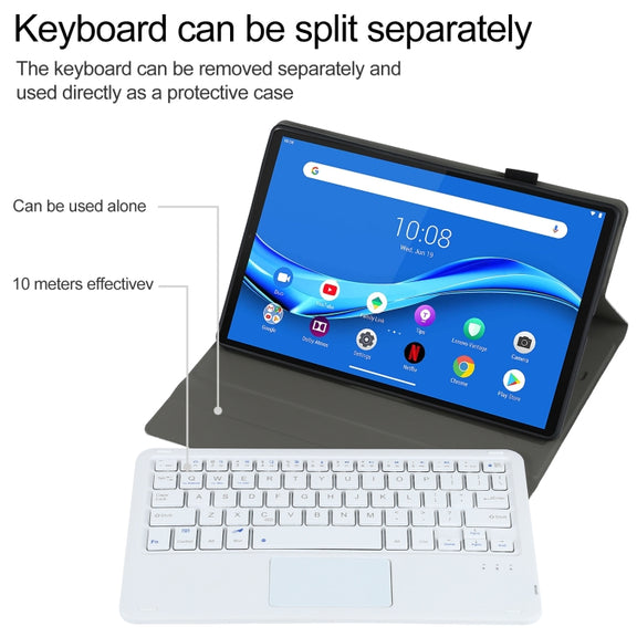 AM10-A Detachable Bluetooth Backlight Keyboard Ultrathin Horizontal Flip Leather Tablet Case with Touchpad & Holder for Lenovo M10 Plus 10.3 inch X606F(Gold)