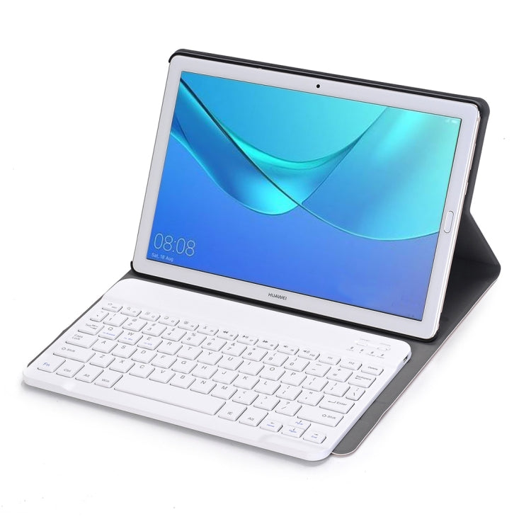 Detachable Bluetooth Keyboard Ultrathin Horizontal Flip Leather Tablet Case for Huawei MediaPad M5 10.8 inch, with Holder(Gold)