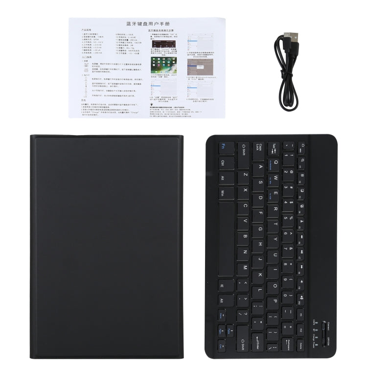 AM12 2 in 1 Removable Bluetooth Keyboard + Protective Leather Tablet Case with Holder for Lenovo Tab P11 (Tab-J606F)(Black)