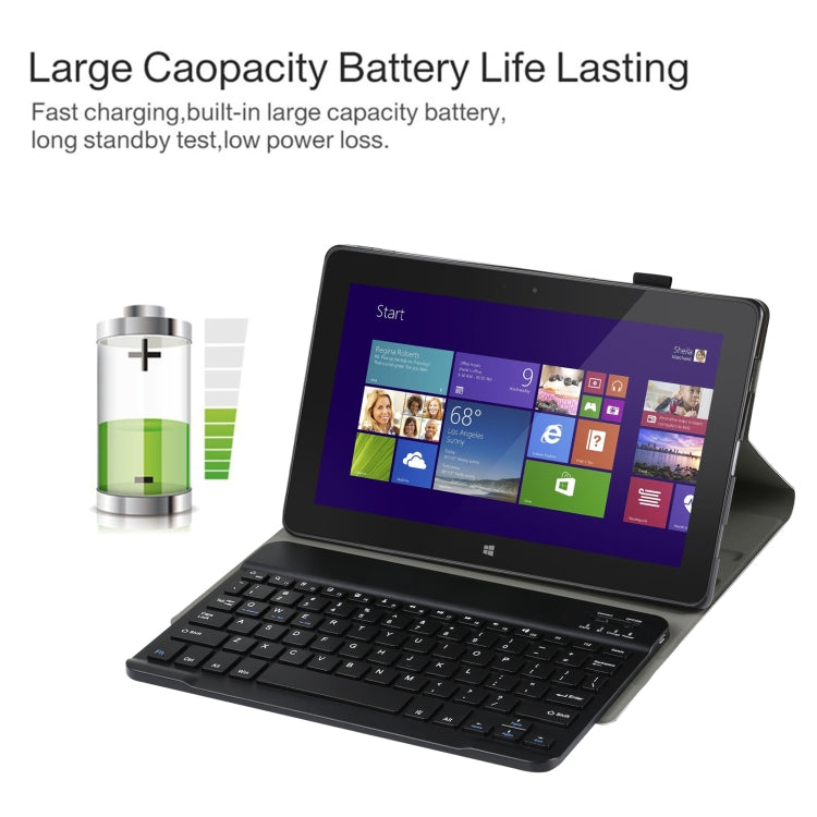 AM12 2 in 1 Removable Bluetooth Keyboard + Protective Leather Tablet Case with Holder for Lenovo Tab P11 (Tab-J606F)(Black)