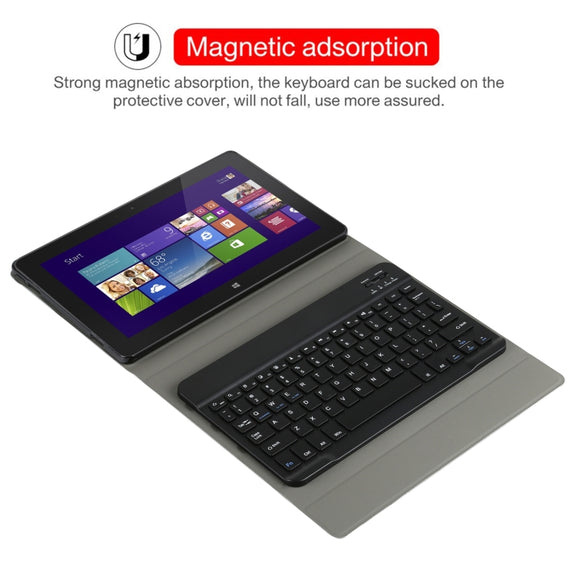 AM12 2 in 1 Removable Bluetooth Keyboard + Protective Leather Tablet Case with Holder for Lenovo Tab P11 (Tab-J606F)(Black)