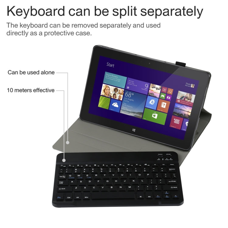 AM12 2 in 1 Removable Bluetooth Keyboard + Protective Leather Tablet Case with Holder for Lenovo Tab P11 (Tab-J606F)(Black)
