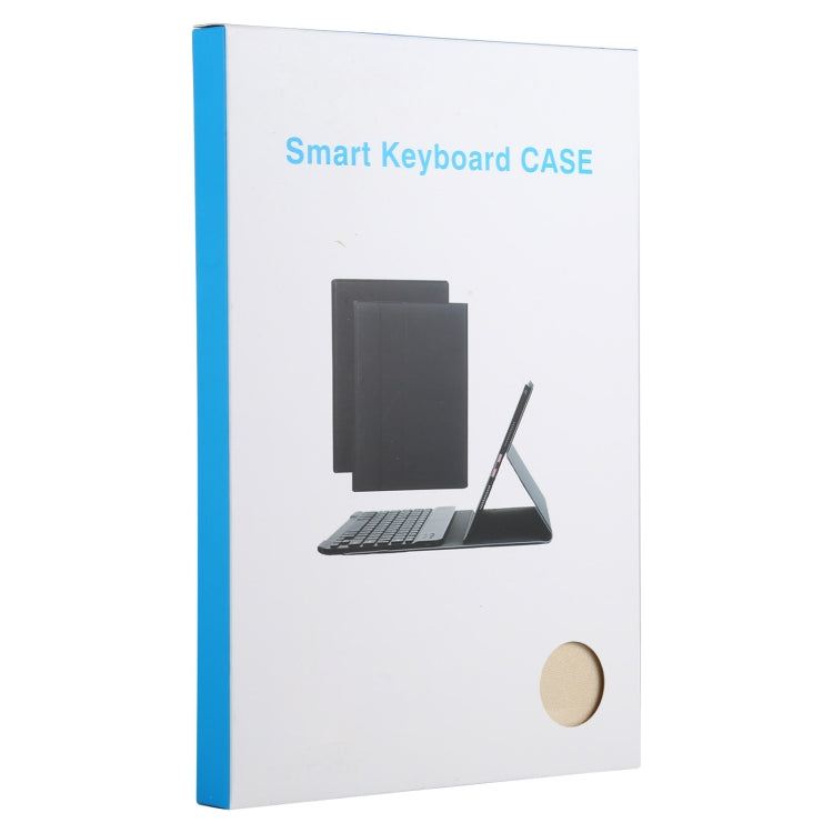 AM12 2 in 1 Removable Bluetooth Keyboard + Protective Leather Tablet Case with Holder for Lenovo Tab P11 (Tab-J606F)(Gold)