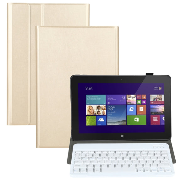 AM12 2 in 1 Removable Bluetooth Keyboard + Protective Leather Tablet Case with Holder for Lenovo Tab P11 (Tab-J606F)(Gold)