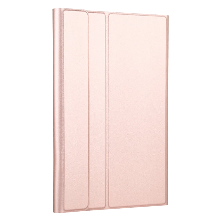 AM12 2 in 1 Removable Bluetooth Keyboard + Protective Leather Tablet Case with Holder for Lenovo Tab P11 (Tab-J606F)(Rose Gold)