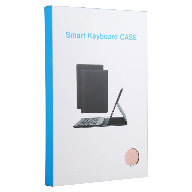 AM12 2 in 1 Removable Bluetooth Keyboard + Protective Leather Tablet Case with Holder for Lenovo Tab P11 (Tab-J606F)(Rose Gold)