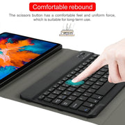 AM13 2 in 1 Removable Bluetooth Keyboard + Protective Leather Tablet Case with Holder for Lenovo Tab P11 Pro (TB-XJ706F)(Black)