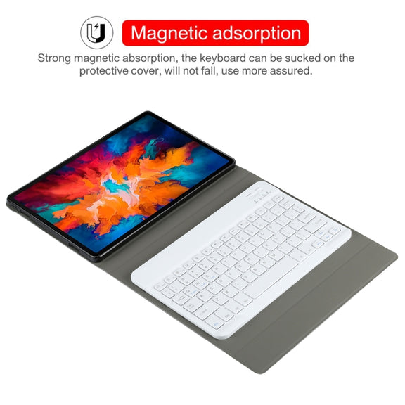 AM13 2 in 1 Removable Bluetooth Keyboard + Protective Leather Tablet Case with Holder for Lenovo Tab P11 Pro (TB-XJ706F)(Gold)