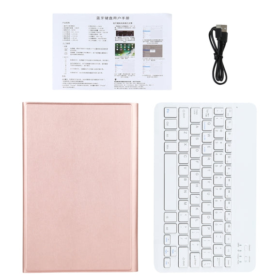 AM13 2 in 1 Removable Bluetooth Keyboard + Protective Leather Tablet Case with Holder for Lenovo Tab P11 Pro (TB-XJ706F)(Rose Gold)
