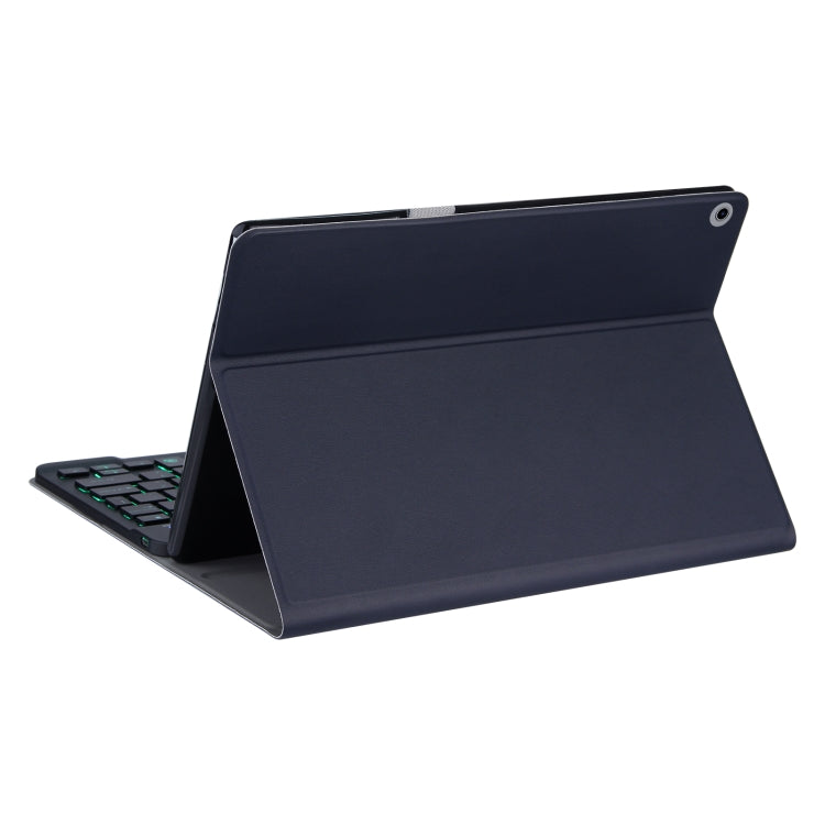 DY-M10ReL-S 2 in 1 Removable Bluetooth Keyboard + Protective Leather Tablet Case with Backlight & Holder for Lenovo Tab M10 FHD REL(Blue)