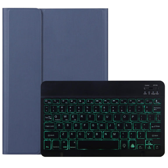 DY-M10ReL-S 2 in 1 Removable Bluetooth Keyboard + Protective Leather Tablet Case with Backlight & Holder for Lenovo Tab M10 FHD REL(Blue)
