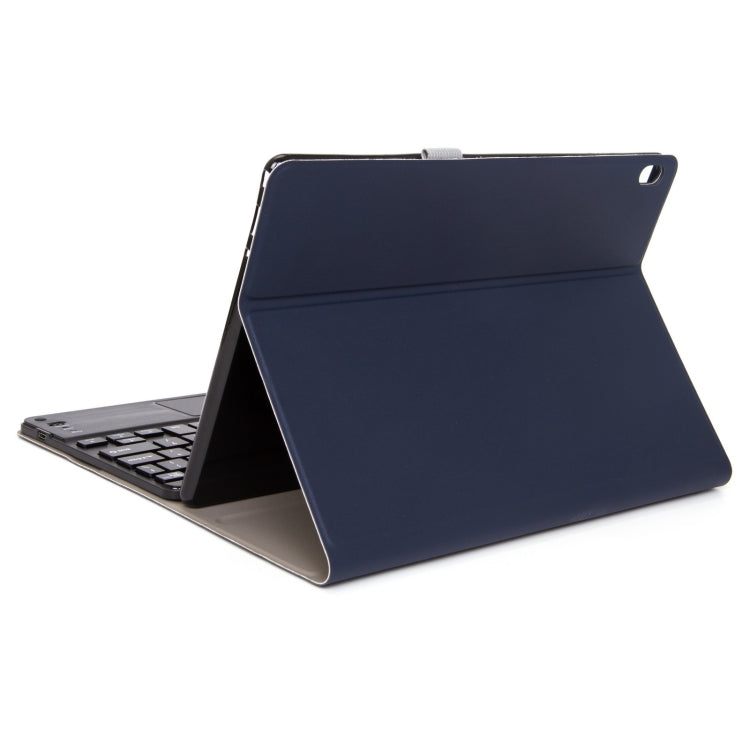 DY-P10-C 2 in 1 Removable Bluetooth Keyboard + Protective Leather Tablet Case with Touchpad & Holder for Lenovo Tab P10 10.1 inch(Blue)