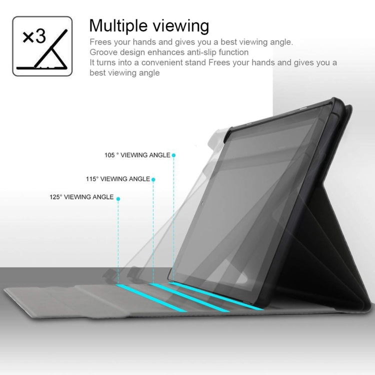 AM10 2 in 1 Removable Bluetooth Keyboard + Protective Leather Tablet Case with Holder for Lenovo M10 FHD Plus 10.3 inch(Black)