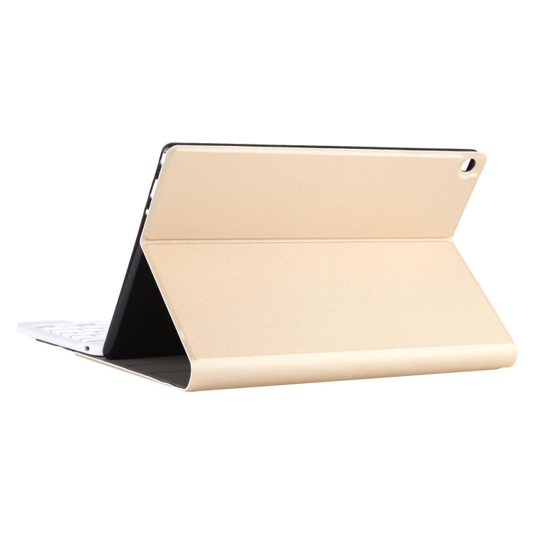 AM10 2 in 1 Removable Bluetooth Keyboard + Protective Leather Tablet Case with Holder for Lenovo M10 FHD Plus 10.3 inch(Gold)