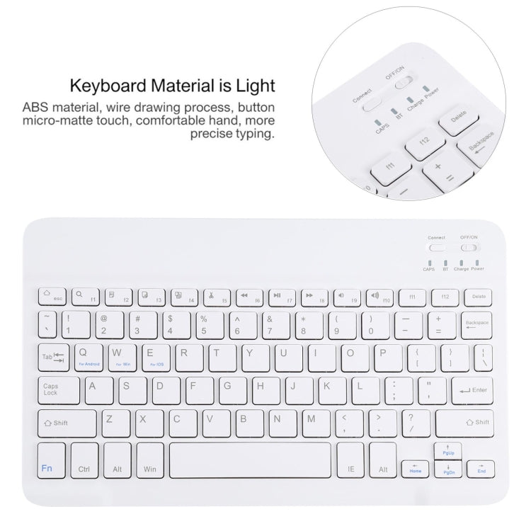 AM10 2 in 1 Removable Bluetooth Keyboard + Protective Leather Tablet Case with Holder for Lenovo M10 FHD Plus 10.3 inch(Gold)