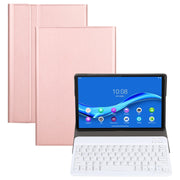 AM10 2 in 1 Removable Bluetooth Keyboard + Protective Leather Tablet Case with Holder for Lenovo M10 FHD Plus 10.3 inch(Rose Gold)