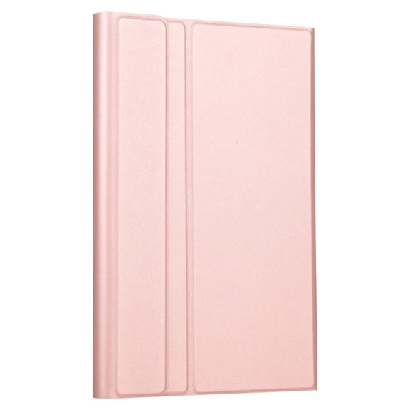 AM10 2 in 1 Removable Bluetooth Keyboard + Protective Leather Tablet Case with Holder for Lenovo M10 FHD Plus 10.3 inch(Rose Gold)
