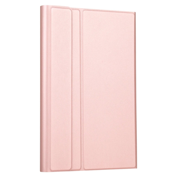 AM10 2 in 1 Removable Bluetooth Keyboard + Protective Leather Tablet Case with Holder for Lenovo M10 FHD Plus 10.3 inch(Rose Gold)
