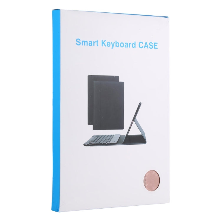 AM10 2 in 1 Removable Bluetooth Keyboard + Protective Leather Tablet Case with Holder for Lenovo M10 FHD Plus 10.3 inch(Rose Gold)