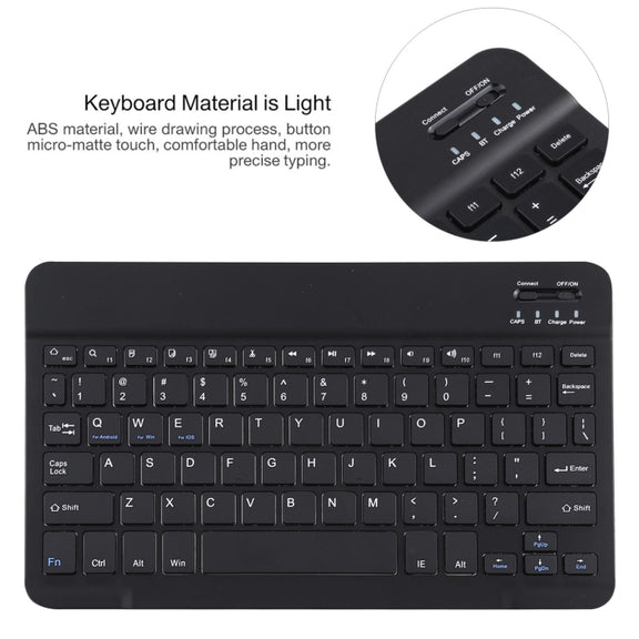 AM11 2 in 1 Removable Bluetooth Keyboard + Protective Leather Tablet Case with Holder for Lenovo M10 FHD REL TB-X605FC/LC(Black)