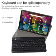 AM11 2 in 1 Removable Bluetooth Keyboard + Protective Leather Tablet Case with Holder for Lenovo M10 FHD REL TB-X605FC/LC(Black)