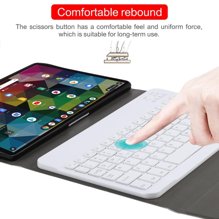 AM11 2 in 1 Removable Bluetooth Keyboard + Protective Leather Tablet Case with Holder for Lenovo M10 FHD REL TB-X605FC/LC(Gold)